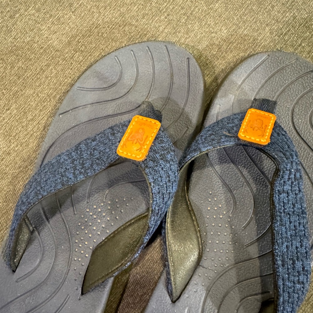 KuaiLu Dark Blue Arch Support Flip-Flop Sandals - Picture 3 of 4